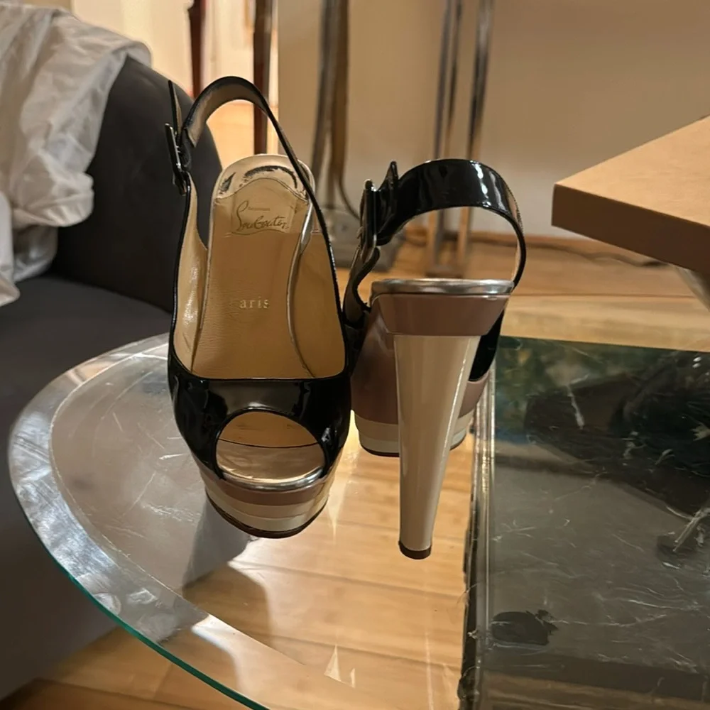 Christian Louboutin Palais Royal 140 Python Platform Heels Pumps - Picture 1 of 6